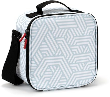 Tatay Bolsa Termica Porta Alimentos Impermeable - Urban Food Casual 3L | 4 Fiambreras: 2x0,5L + 2x0,2L | Triple Capa Aislante | Cuerpo Semirrígido | Bolsillo Interior | 22,5x10x22cm, Geométrico