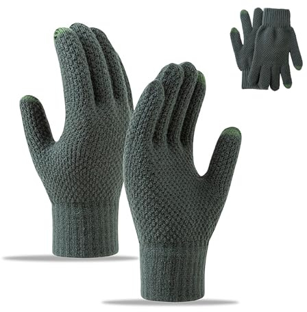 GMYIAK Winter Warm Touchscreen Gestrickte Handschuhe,damen herren Verdickte Thermo Handschuhe Zum Laufen,Radfahren und für Outdoor-Aktivitäten Kleine Geschenke für Männer