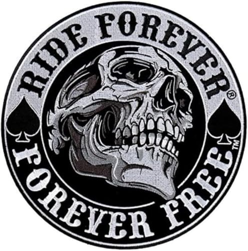 Parche bordado para planchar o coser: Ride Forever, Forever Free | Parche motero anudable/aplicable con plancha | Sticker MC para motociclistas | DIY