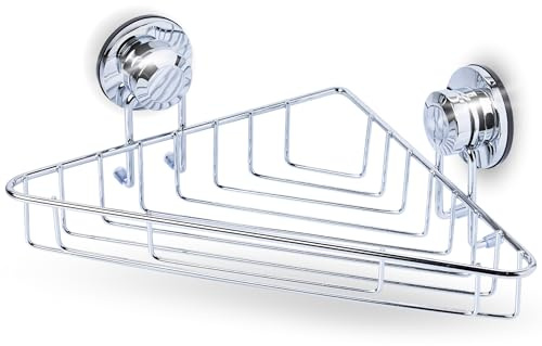 Duschablage Ohne Bohren Saugnapfhaken, Rostfreier Stahl Wandmontiertes Badezimmer Regal Bad ZubehöR, Shampoo Halterung für Dusche, Runder Haken mit Saugnapf