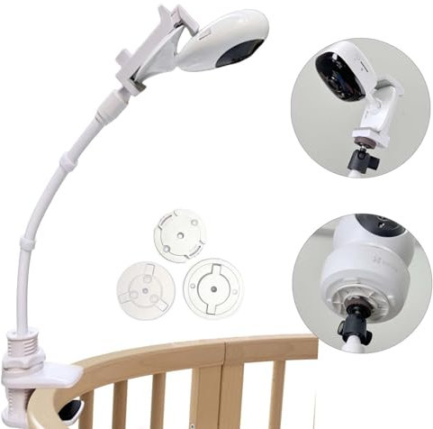 JAMUILS Soporte universal flexible para monitor de video de bebé para escritorio de cuna, compatible con Hellobaby HB30 HB32 HB35 HB50, Philips Avent SCD843/26 SCD833/26, Vtech VM3250 VM819