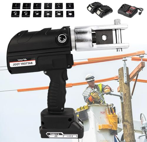 Herramienta Hidráulica Eléctrica Para Crimpar Terminales, 16mm² A 240/300mm², Kit De Crimpadora Eléctrica Para Cables Con 10/11 Moldes,240mm