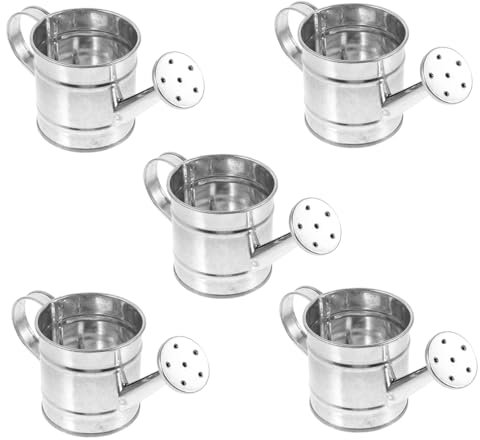 CLISPEED 5piezas Jarrón Mini Cubo De Hierro Galvanizado para Manualidades y Decoración De Escritorio para Jardín y Casa