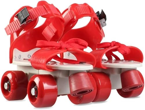 Inline-Rollschuhe Verstellbare Doppelreihen-Skates Kinder 4 Rollen Anfänger Kinder Jungen Mädchen Indoor Outdoor Rollschuhe Kleinkinder Geburtstagsgeschenk, 6, 26 36