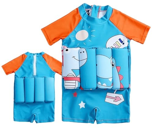 Galleggiante per bambini | Costume da bagno con galleggiamento, motivo dinosauro, protezione dagli spruzzi d'acqua per bambini