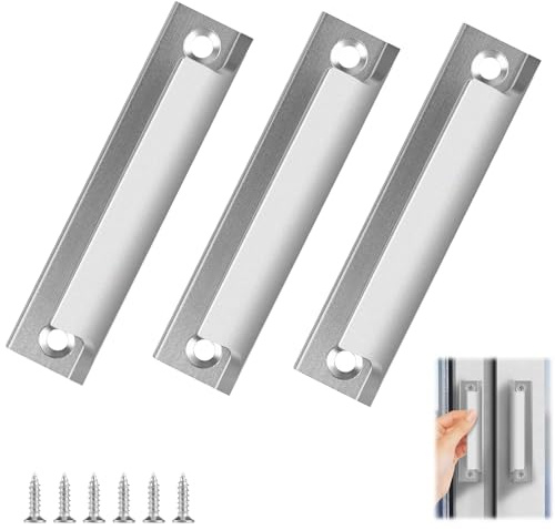 Chenove 3 Stück Balkontürgriff Außens, Türgriff Balkontür Außen mit Schrauben, Terassentürgriff Außen Aluminiumlegierung, Balkontür Griff Aussen für Balkontüren,Fenster,Schubladen,Schränke