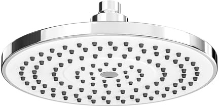 FRIYOYA Water-Saving Rainfall Shower Heads 8 Inch, Round Rain High Pressure Shower Head, Fixed Waterfall Overhead Shower Head with Universal Fitting,Chrome