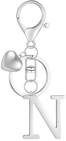 MWOOT Schlüsselanhänger aus Edelstahl, Buchstaben Namensanhänger, Letter Keychain, Geschenk für Männer und Frauen