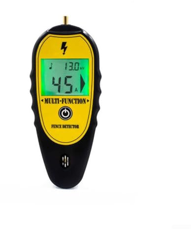 Tester di tensione per recinto elettrico con display digitale e allarme acustico, misurazione 15000 V per recinzioni in acciaio o in filo metallico, corpo portatile in ABS giallo e nero