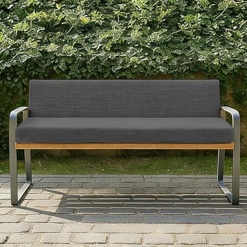 LIWEIREN Cojín para Banco 31 x 66 cm Suave, Lavable Cojín Grueso Uso Interior y Exterior para Cocina, Jardín, Terraza y Más, Gris Oscuro