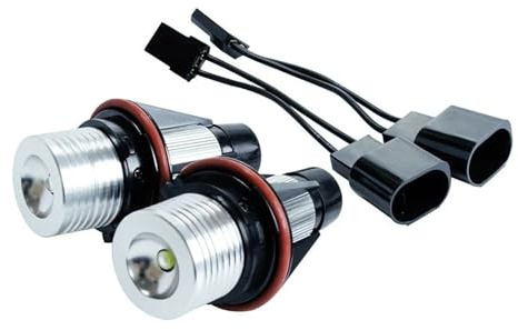 Faros Angel Eyes para coche Para BMW E39 E53 E60 E61 E63 Para X5 530i Sin Errores Ojo Ángel Halo Anillo Marcador Luz Lateral Bombilla LED 5W Faro Kit halo para faross(2Pcs Yellow)