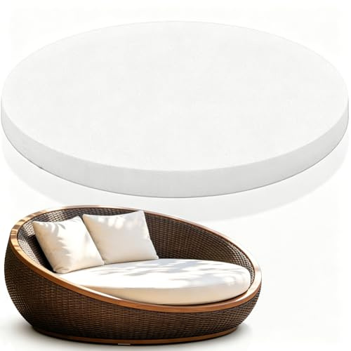 HEADBOARD Coussin en mousse haute densité de 5 cm d’épaisseur et 168 cm de diamètre, insert rond pour tete de lit, coussin ferme pour rembourrage circulaire pour lit de jour, canapé, chaise longue d