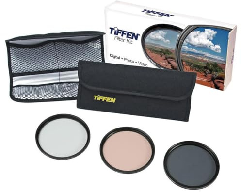 Tiffen 49mm Photo Essentials Kit with UV Protector, 812 Color Warming, Circular Polarizing Glass Filters and 4 Pocket Pouch