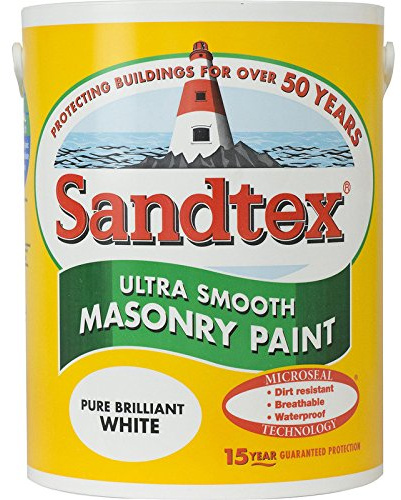 Sandtex Ultra Smooth Masonry Paint 5L Pure Brilliant White