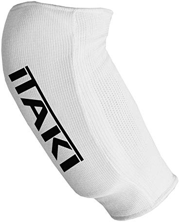 ORIENTE SPORT Parabraccio Paragomito Itaki e Top Ring n Cotone Elasticizzato, Colori Bianco - Blu - Nero - Rosso, per Karate, Kickboxing, Muay Thai (Bianco, M)