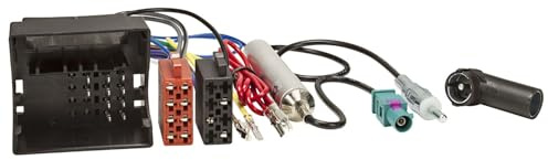 tomzz Audio 7057-006 Radio Adapter Kabel kompatibel mit Audi Skoda Seat VW Quadlock auf ISO + Antennenadapter mit Phantomeinspeisung Fakra auf DIN oder ISO