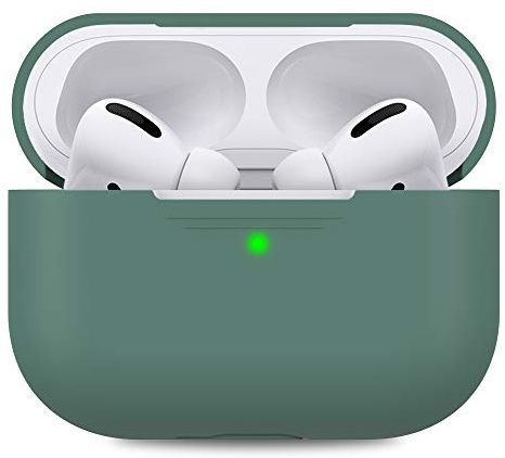 AHASTYLE Case per Airpods Pro Case Cover, Custodia Protettiva in Silicone [LED Anteriore Visibile][Supporto Ricarica Wireless] Compatìbile con Apple Airpods Pro 2019