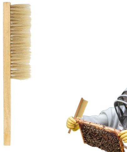 DEWIN Imkereibürste mit Griff, Bienenhaltung Weiche Schweineborsten Bienenstock Reinigungswerkzeug für Imker