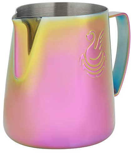 Jarra de espuma de leche de acero inoxidable Leche Café Capuchino Latte Art Barista Jarras de vapor Jarra de leche Taza Crema Jarra Jarra de espuma con leche(400 ml)