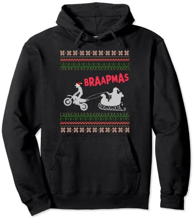 Braaap Xmas Motocross Funny Herren Dirt Bike Weihnachten Pullover Hoodie