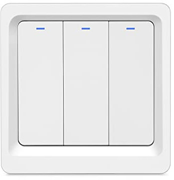 Lancoon Pulsante Senza fili Interruttore Della luce Intelligente APP del Telefono Partita Veloce Telecomando Vocale Adatto per Lampada da Soffitto a LED con filo Singolo a L(3Gang)