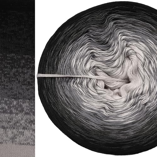 Märchengarne Bobbel Farbverlaufsgarn 300g - 1140m 4Fach (Schwarzer Kater - Schwarz außen) Wolle