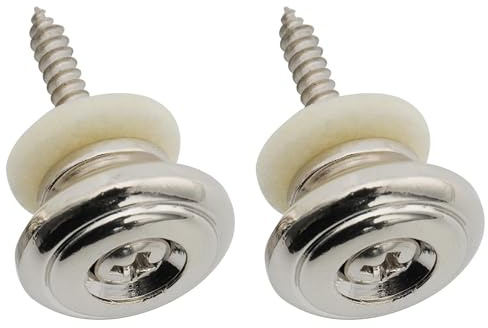 Musiclily Pro 17mm Groß Gitarren Gurtknöpfe Gurtpins Nickel 2er Set | Stahl ,für E-Gitarre Akustikgitarre Konzertgitarre Ukulele