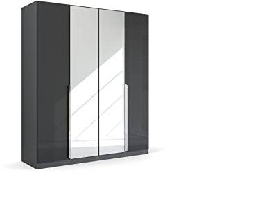 Rauch Möbel Quadra-Spin Glamour, Schrank, Hochglanz Effektgrau, Breite 181 cm