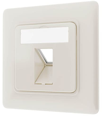 hb-digital 1-Port LAN Anschlussdose Datendose Leerdose Netzwerkdose Unterputzdose Installationsdose für Keystone Module Metall Gehäuse - Reinweiss