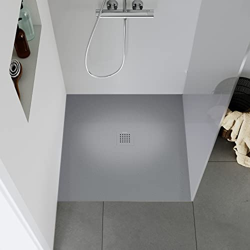 Duravit DuraBayas Duschwanne aus Mineralguss, 90 cm - Farbe wählbar, Farbe:Hellgrau matt