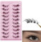 LacyMC Faux Cils 10 Paires,Cat Eye Half Lashes Coin Cils Oeil de Chat Doux Corner Eyelashes,Reutilisable Corner Eyelashes(Style Oeil de Renard)