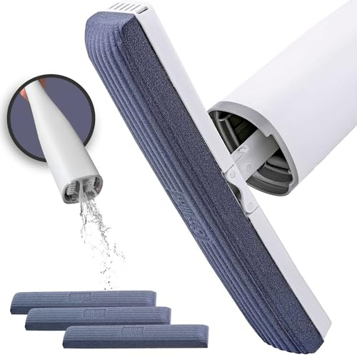 JUPPLIES Fregona Mopa para Limpiar Azulejos y Paredes + 3 Recambios - Fregona Autoescurrible 360ª Super Absorbente - Fregona Multifuncional para Limpieza - Mopa de Limpieza Diseño Minimalista