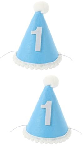 SAFIGLE 2 Stücke Ersten Geburtstag Hut Für Baby Stilvolle 1st Geburtstag Stirnband Hut Für Baby Jungen