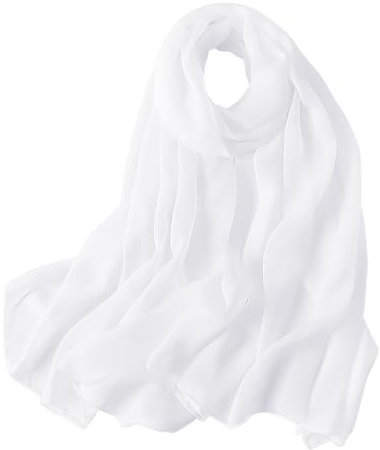 DHSBGWSX 1 Stück Damen-Chiffon-Schal, Damen-Schal, Kalter Und Warmer Damen-Schal, Modische Warme Winter-Accessoires, Damen-Mode-Schal, Passendes Geschenk Für Frauen (Weiß)