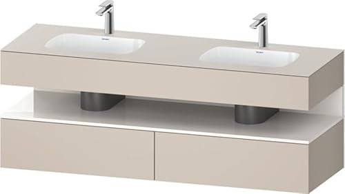 Duravit Qatego Einbauwaschtisch mit Konsolenwaschtischunterbau, 1600x550x600mm, Nische Weiß Hochglanz, Doppelwaschtisch, QA4797022910000, Farbe: Taupe
