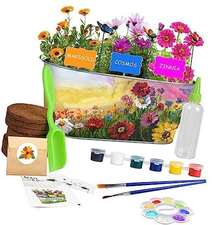 POPETPOP Kit per Coltivazione e Piantumazione di Fiori Set di Giardinaggio Didattico per Ragazzo Ragazza Strumenti Fai da Te per Piantare Piante e Coltivare Fiori