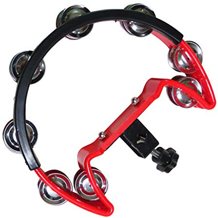 Musik Rassel Tamburin Handbell Shaker für Percussion Begleitung rot