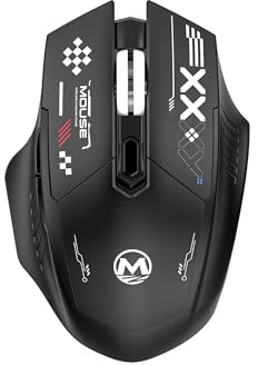 Generico Mouse Senza Fili Bluetooth, BT5.1+BT5.0+2.4G Ricaricabile Mouse Senza Fili Ottico Piccolo Portatile con Mouse USB per per Notebook, PC, Laptop, Computer, MacBook(Nero)