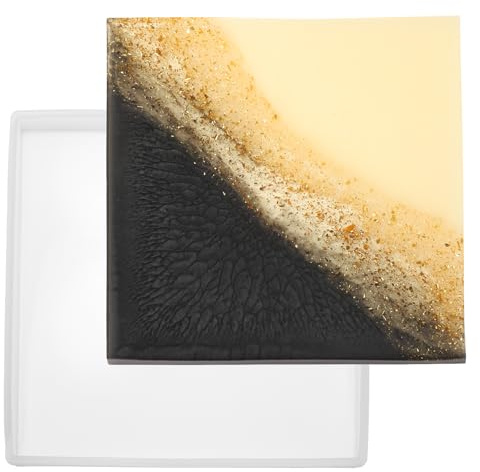 Luxeu Grand Moule Resine Epoxy, Moule Carré Silicone Resine Epoxy Plateau, Lavable et Réutilisable, pour Plateau à Fruits, Rravaux Bricolage, Assiettes à Collation