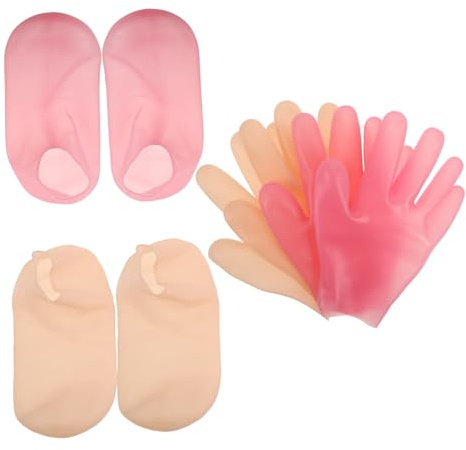 Vaguelly Silikon Fuß Und Handsocken Satz Für Trockene Rissige Haut Feuchtigkeitsspendend Flexibel Für Nachtpflege Spa Satz Für Hände Und Füße