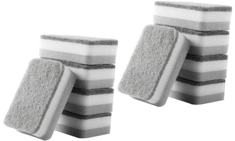 DEARMAMY 2 Series Estropajo Esponjas para Fregar Que No Rayan Dish Sponge Cubierto De Maleza Doble Esponja Doméstica Beto Mami Cepillo De Cocina Cepillo para Fregar Platos Gris 10 Piezas*2
