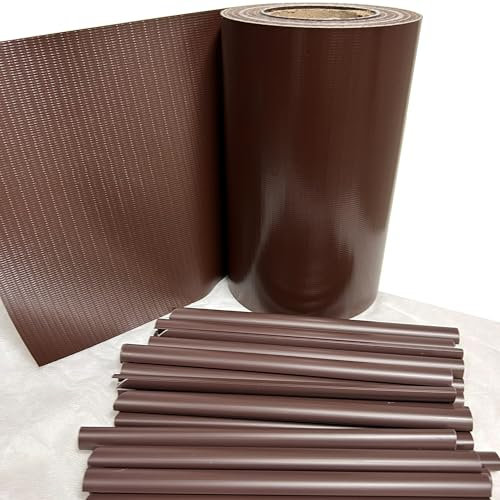 TENAX Twist 0,19 x 35 m Marrone, Strisce Frangivista in PVC con 25 Clip, Copertura Privacy Decorativa per Recinzioni a Pannelli, Cancellate, Ringhiere, Balconi e Giardini