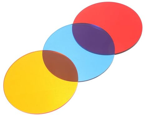 ORFOFE 3pcs Colored Semi- Acrylic Circular Bases 3mm Thick 10cm Diameter Miniature Base for Dolls Figures Display Diy Plastic Sheets