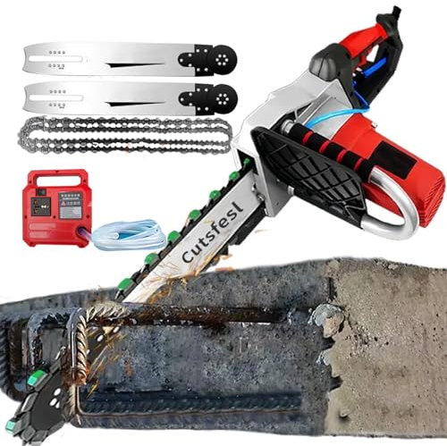 Motosega elettrica per Cemento/tagliamuri con Doppia Catena diamantata/Pompa dell'Acqua Intelligente, 0-6000 Giri/min, profondità di Taglio 35 cm/48 cm, per ristrutturazione di Vecchie Case,6500W480