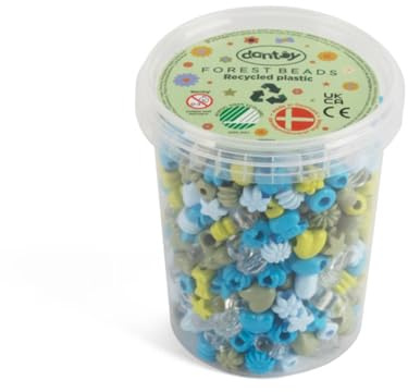 Dantoy Perlen Set 520-teilig aus Recyclingmaterial – Bastelperlen in Blau & Grün mit Aufbewahrungsbox | Kreativspielzeug für Kinder ab 3 Jahren | Schadstofffrei, hergestellt in Dänemark
