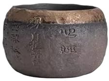 Taza de té de cerámica áspera hecha a mano con forma de corazón Sutra Zen, taza de cerámica portátil individual