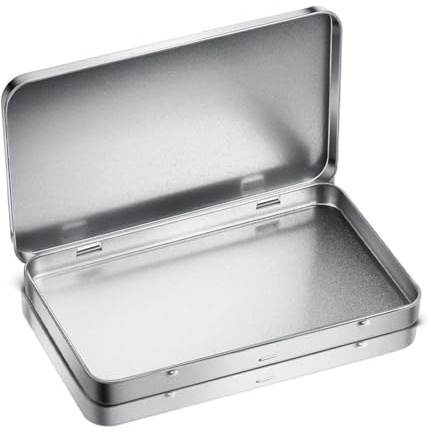 SGERUFZ Metal Tin Metalldöschen Blechdose Aufbewahrungsbox Metall Boxen Metalldosen aus Metall mit Deckel Minibox Organizer für Zuhause Sügigkeiten und Kleinen Gegenständen (Mini) (Silber 2)