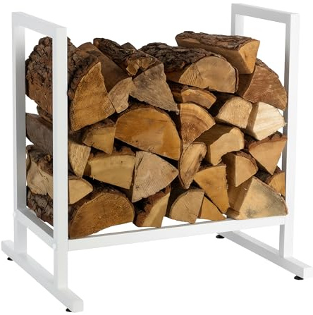 Relaxdays Scaffale per Legna da ardere, Metallo, Moderno, HLP: 62x60x49 cm, Porta Stufa, secca