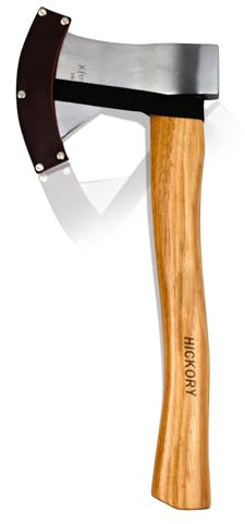 Xforst Hacha de Nogal 1,18 kg – Hacha Universal con Hoja de Acero al Carbono Templado, Funda incluida, certificación DIN 5131 y TÜV/GS, jardinería y Outdoor