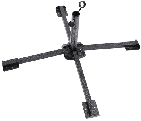 YARNOW Base Ombrellone Portatile in Ferro Stabile con Piedi Pieghevoli per Spiaggia Giardino e Pesca Supporto Robusto per Ombrelloni e Parasoli Nero